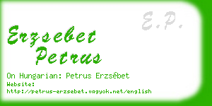erzsebet petrus business card
